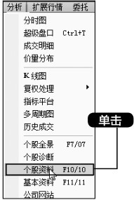 3.3 利用【分析】菜单查看股市动态