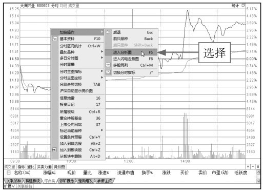 2.1 在交易软件中看分时图