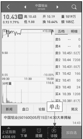 3.3 通过手机APP分析股票盘口信息