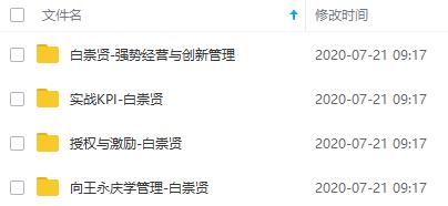 《白崇贤/实战KPI/经营与管理/授权与激励》讲座合集百度云网盘下载（4门课程）[RM/WMV/2.23GB]