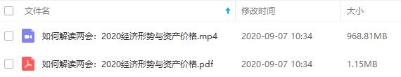 《徐远│如何解读两会：2020经济形势与资产价格》视频课程合集百度云网盘资源分享下载[MP4/PDF/969.96MB]