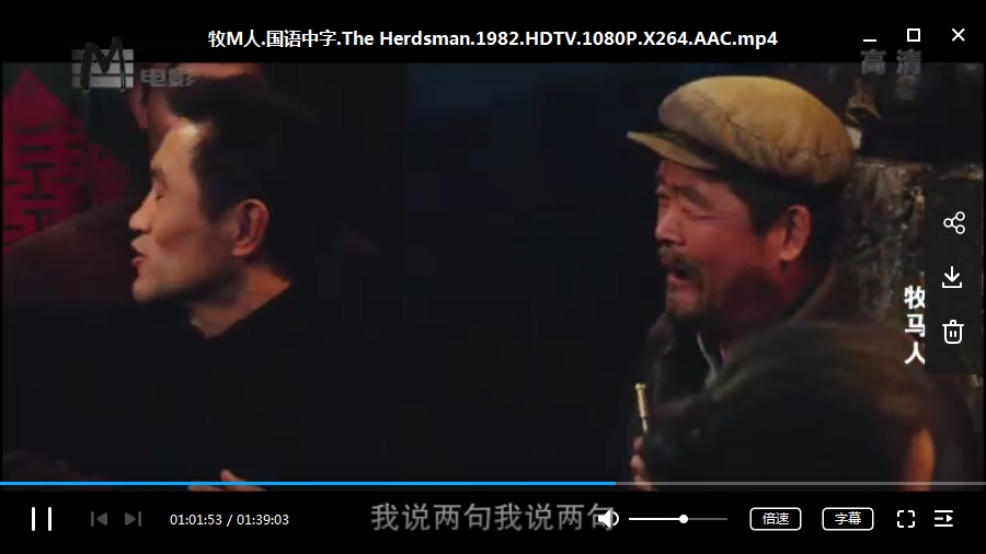 谢晋导演电影《牧马人》(1982)高清中文字幕[MP4/3.54GB]百度云网盘下载