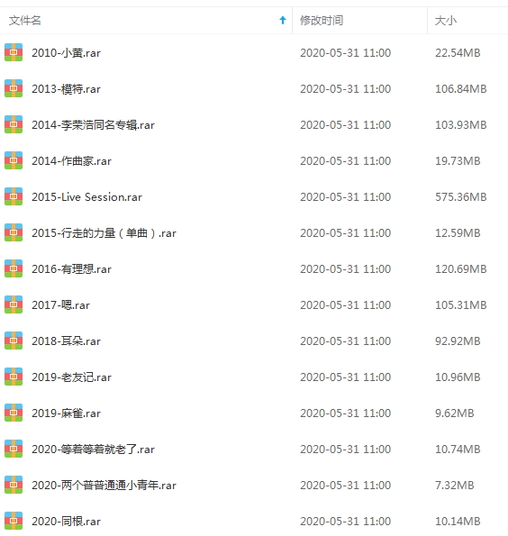 李荣浩14张专辑/单曲(2010-2020)歌曲合集[FLAC/MP3/3.70GB]百度云网盘下载