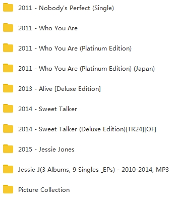 婕西Jessie J(结石姐)15张专辑(EP)歌曲合集[FLAC/MP3/3.83GB]百度云网盘下载