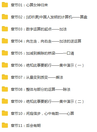 数学教程-破译心算密码，领略数字之美视频合集[MP4/2.57GB]百度云网盘下载
