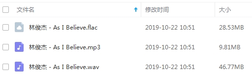 林俊杰2019单曲《As I Believe》[FLAC/WAV/MP3/85.11MB]百度云网盘下载