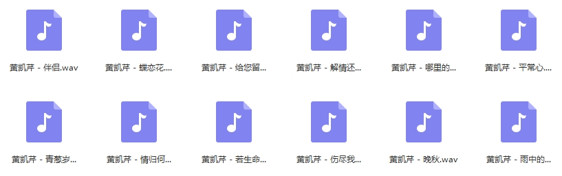 黄凯芹无损歌曲精选12首[WAV/500.44MB]百度云网盘下载