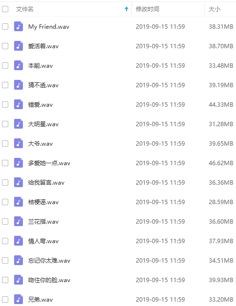 阿里郎精选15首无损歌曲[WAV/558.67MB]百度云网盘下载