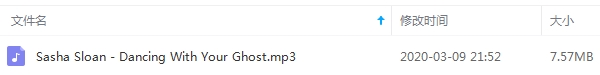 Sasha Sloan单曲《Dancing With Your Ghost》[MP3/7.57MB]百度云网盘下载