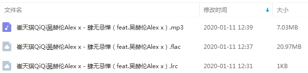 崔天琪QiQi单曲《肆无忌惮（feat.吴赫伦Alex x）》[FLAC/MP3/28.00MB]百度云网盘下载