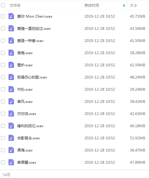 王筝无损歌曲精选54首[WAV/2.17GB]百度云网盘下载