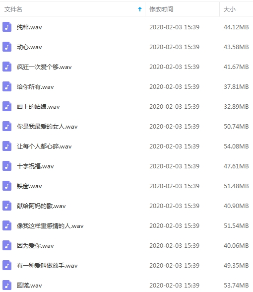 小钢无损歌曲精选14首[WAV/639.56MB]百度云网盘下载