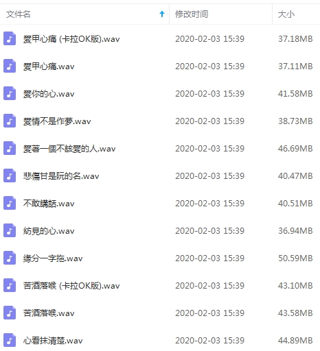 谢金燕无损歌曲精选12首[WAV/501.38MB]百度云网盘下载