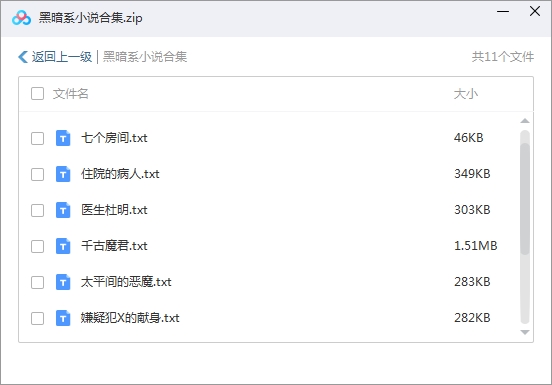 黑暗系小说电子书11部合集[TXT/2.52MB]百度云网盘下载