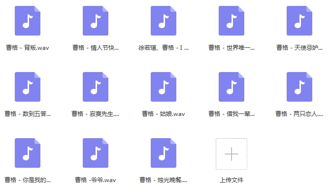 曹格无损歌曲13首[WAV/572.01MB]百度云网盘下载