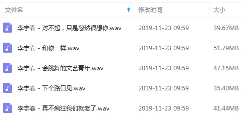 李宇春无损歌曲精选5首[WAV/215.45MB]百度云网盘下载