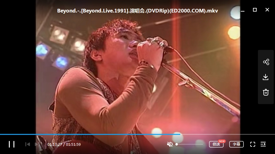 Beyond Live1991生命接触演唱会高清MKV百度云网盘下载