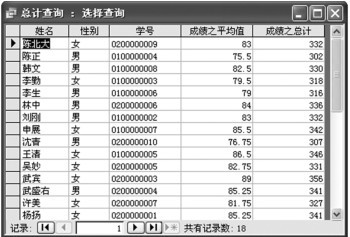 图3-24 总计查询结果