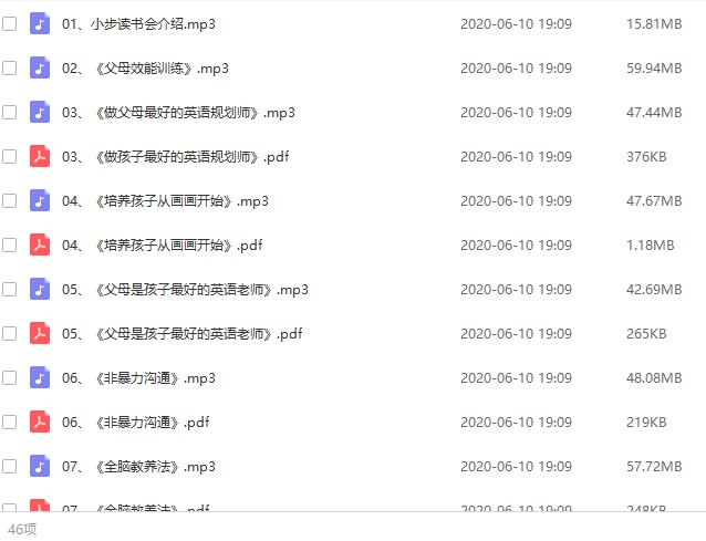 亲子早教-《小步在家早教》系列课程百度云网盘下载资源（16项课程）[MP4/MP3/PDF/23.04GB]