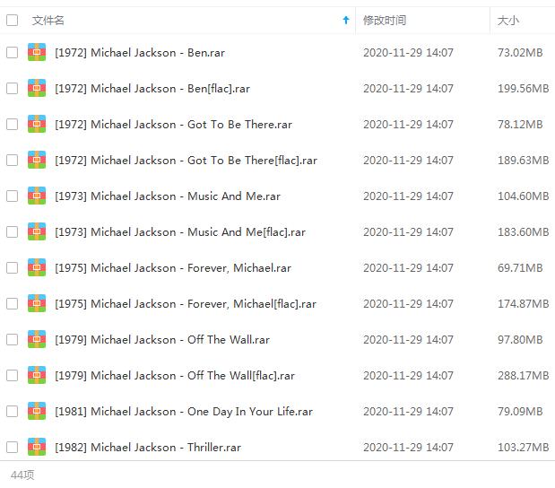 迈克尔杰克逊/Michael Jackson24张专辑(1972-2009)歌曲合集[FLAC/MP3/16.26GB]百度云网盘下载