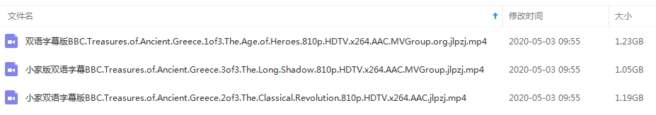 BBC纪录片《古希腊瑰宝》视频合集英语中字[MP4/3.48GB]百度云网盘下载