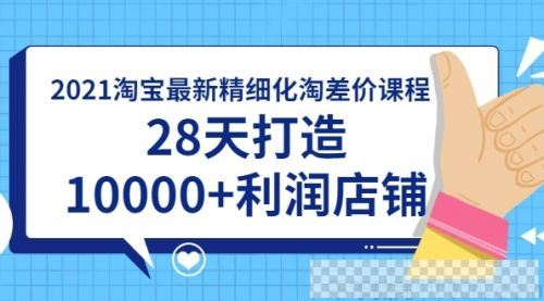 2021淘宝精细化淘差价课程，28天打造10000+利润店铺视频[MP4/165.46M]百度云网盘下载