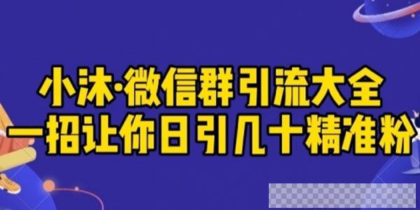 小沐《微信群引流大全》一招让你日引几十精准粉视频[MP4/173.03MB]百度云网盘下载